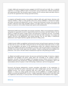 Personal Secretary Resume Summary