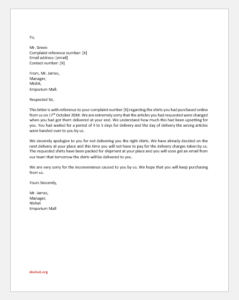 Positive Reply Letter for Customer Complaint