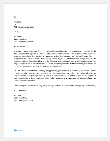 Salary Issue Complaint Letter