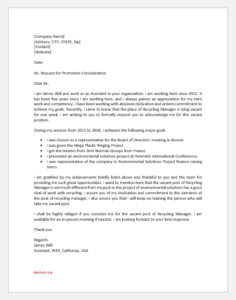 Request Letter to Consider for Promotion
