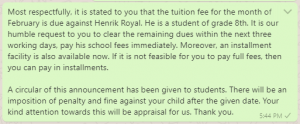 Tuition Fee Reminder Messages to Parents | Document Hub