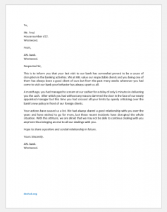 Letter to Client for Rude Behavior