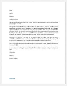 Work Completion Letter to Client