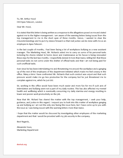 Response Letter to Allegations of Misconduct