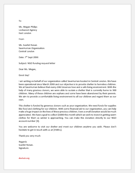 application letter to ngo