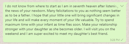 Congratulations message on being a dad