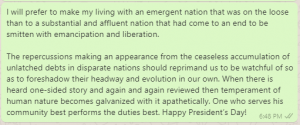 President Day message