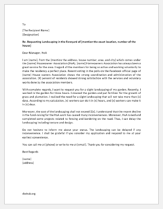 Letter to HoA Requesting Landscaping