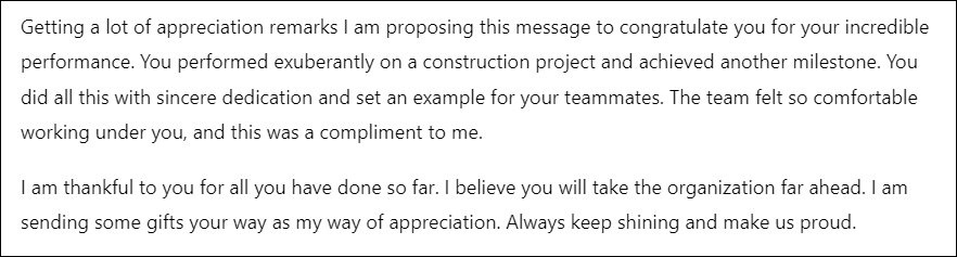 I appreciate your hard work letter sample