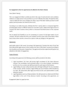 Engagement Letter for Legal Services