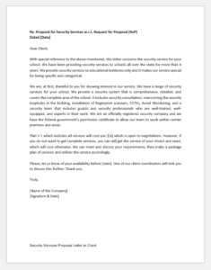 Security Services Proposal Letter to Client